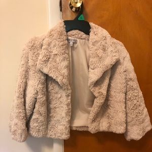 J Lo cropped faux fur jacket